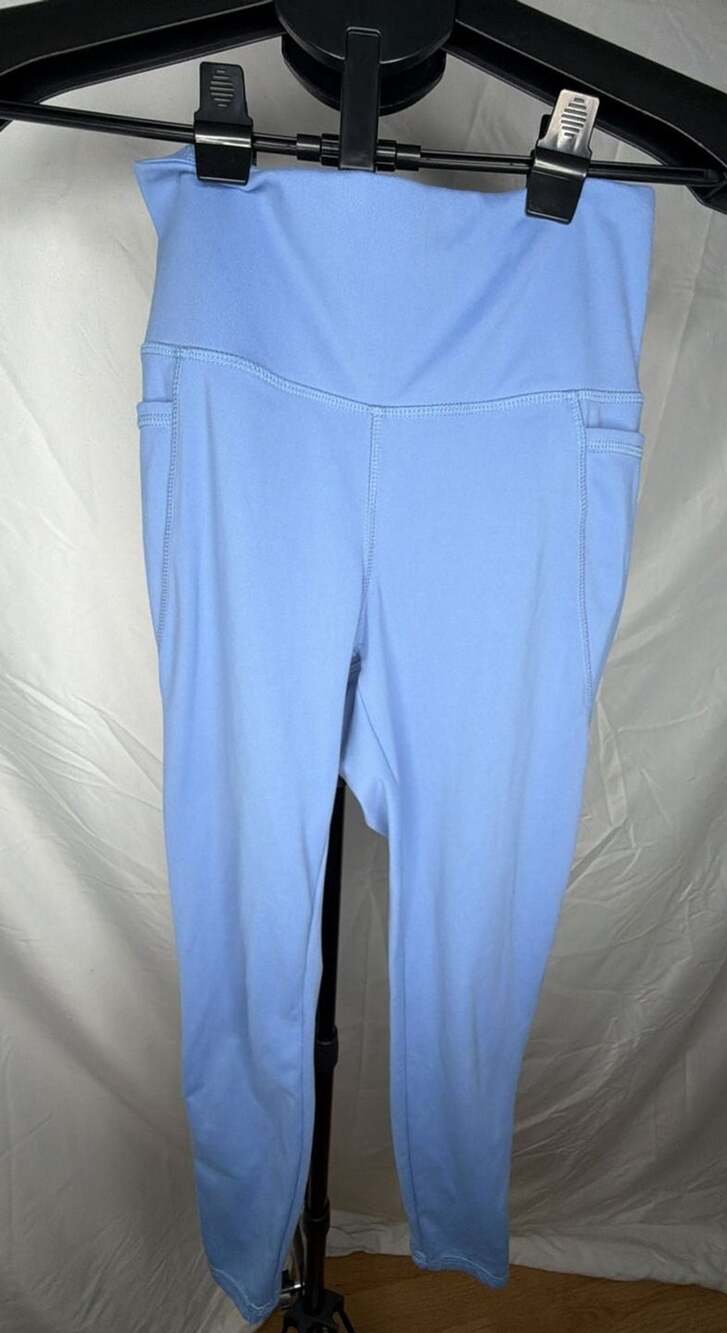 Danskin Leggings Size M Light Blue Pocket Athletic